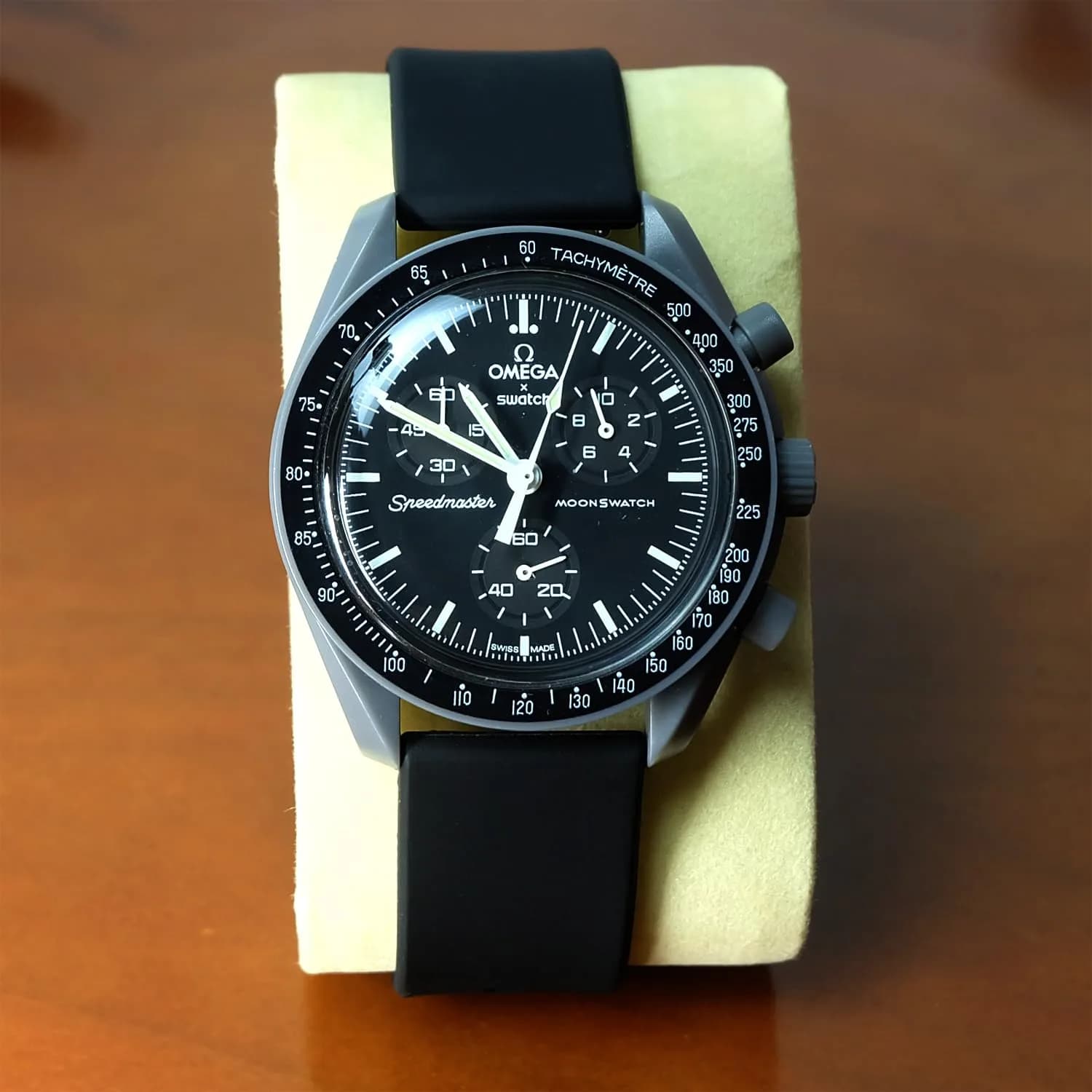 Ocdin Black Silicone Watch Band for Omega X Swatch Moonswatch Speedmaster 20mm | Quick Release Rubber Strap - view 4