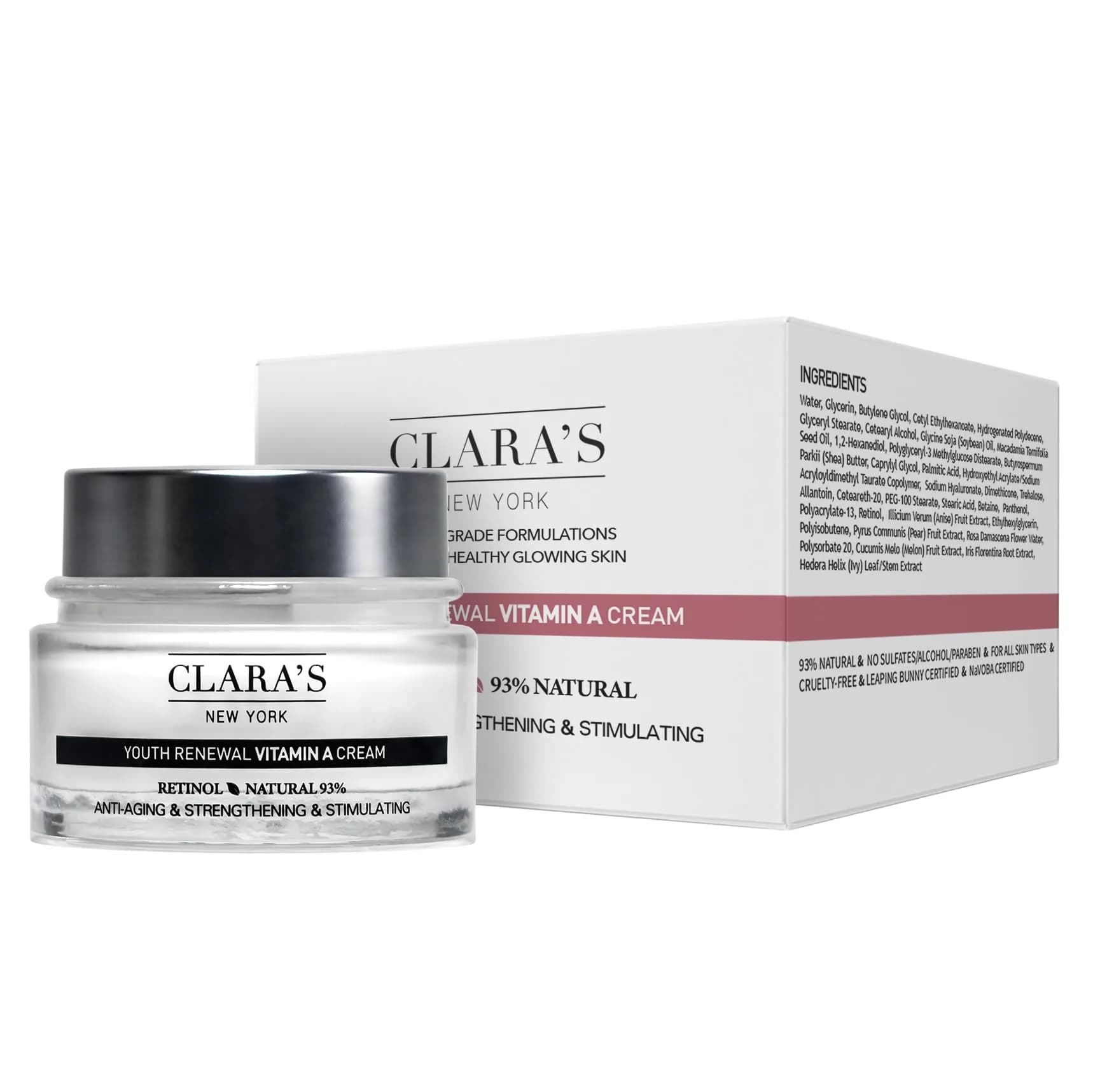 CLARA'S NEW YORK Youth Renewal Retinol Facial Cream 50ml | Anti-Aging, Wrinkle Reduction, Deep Hydration, Made in USA — Retinol