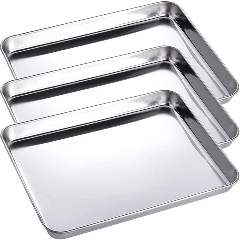 LabAider Professional Medical Surgical Stainless Steel Dental Procedure Tray 26 cm (10.5") x 20 cm (8.0") x 2.5 cm (1.0") | 3-Pack Lab Instrument Tools Trays thumbnail 1