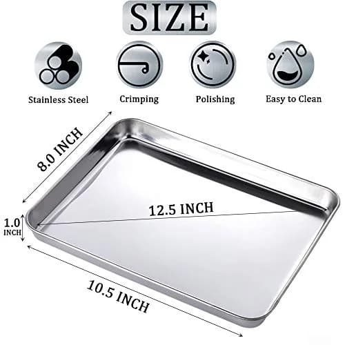 LabAider Professional Medical Surgical Stainless Steel Dental Procedure Tray 26 cm (10.5") x 20 cm (8.0") x 2.5 cm (1.0") | 3-Pack Lab Instrument Tools Trays thumbnail 2