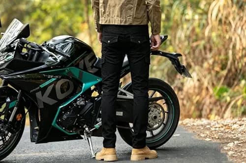 CTBQiTom Motorcycle Pants for Men & Women with CE Level 2 Armor Black | Slim Fit, Durable & Impact-Ready thumbnail 3