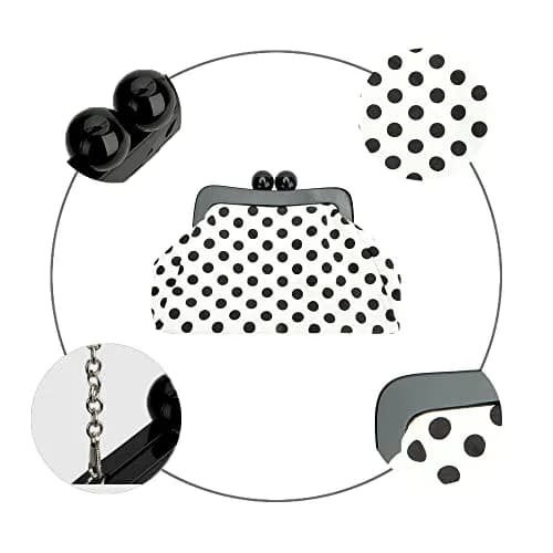 Menurra Polka Dot Evening Bag Clutch Purse for Women Wedding Party Handbag (white) | Vintage French Style thumbnail 4
