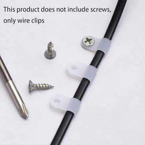Teansic 100Pcs White Nylon R-Type Cable Clamps 3/4 Inch | Durable, Reusable Wire Organizer for Electrical Management thumbnail 4