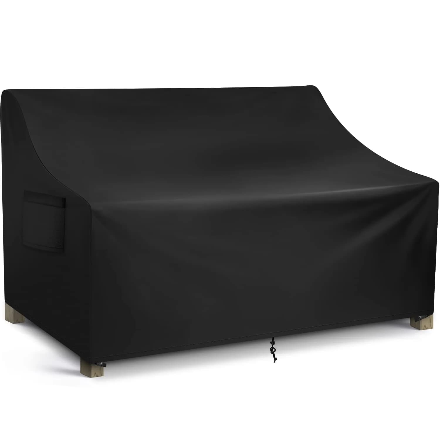WLEAFJ Patio Sofa Cover Waterproof, Outdoor Loveseat Cover, Heavy Duty Outdoor Couch Cover, 58" W x 40" D x 31" H — Black