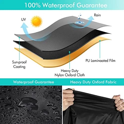 WLEAFJ Patio Sofa Cover Waterproof, Outdoor Loveseat Cover, Heavy Duty Outdoor Couch Cover, 58" W x 40" D x 31" H thumbnail 4