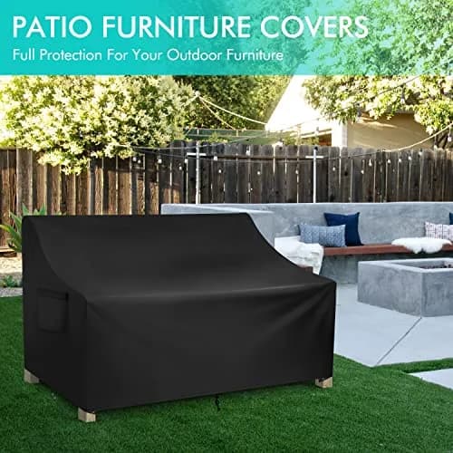WLEAFJ Patio Sofa Cover Waterproof, Outdoor Loveseat Cover, Heavy Duty Outdoor Couch Cover, 58" W x 40" D x 31" H thumbnail 7