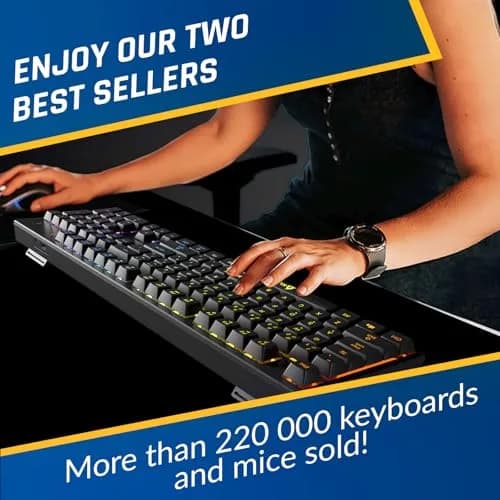 KLIM Chroma Wireless Gaming Keyboard and Mouse Bundle, US Layout, Backlit RGB | Dual-Dongle, Rechargeable, Durable thumbnail 6