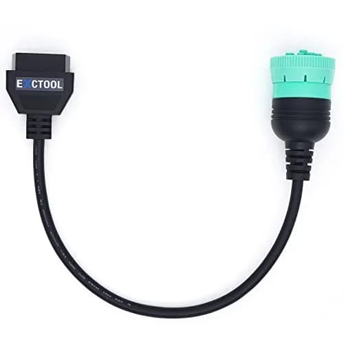 Exctool Vehicle Scan Tool Adapter for Heavy Duty Trucks | J1939 to OBD2, 9 Pin Green Connector (70-120c) thumbnail 2