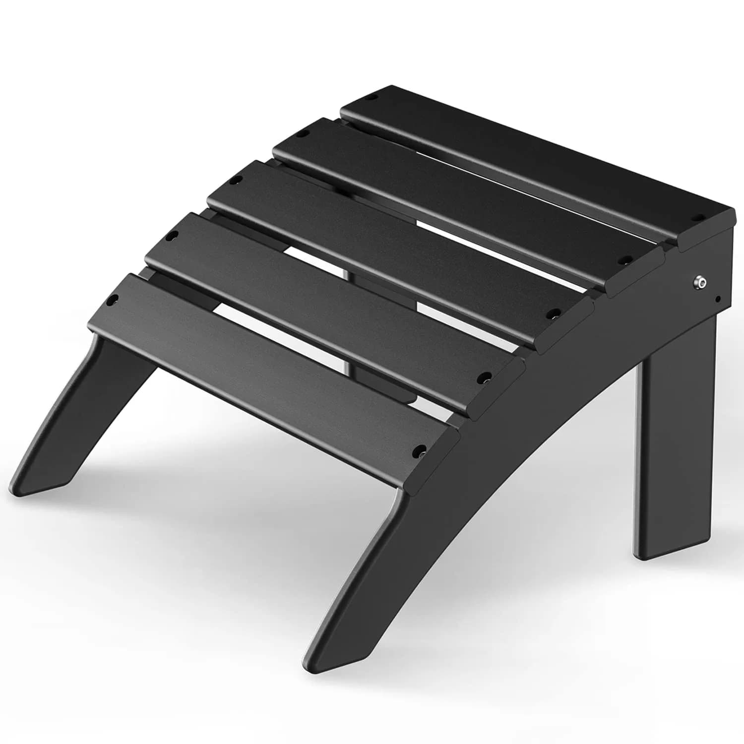 GREENVINES Adirondack Ottoman 18.5’’L x 19.7’’W x 13’’H | Waterproof HDPE Plastic Black