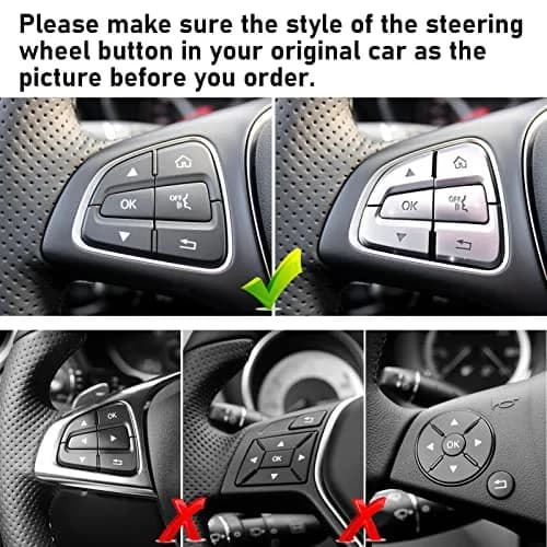 Moonlinks Steering Wheel Button Trim Stickers 12-Pack | Chrome-Plated ABS for Mercedes Benz C V GLC Class thumbnail 7