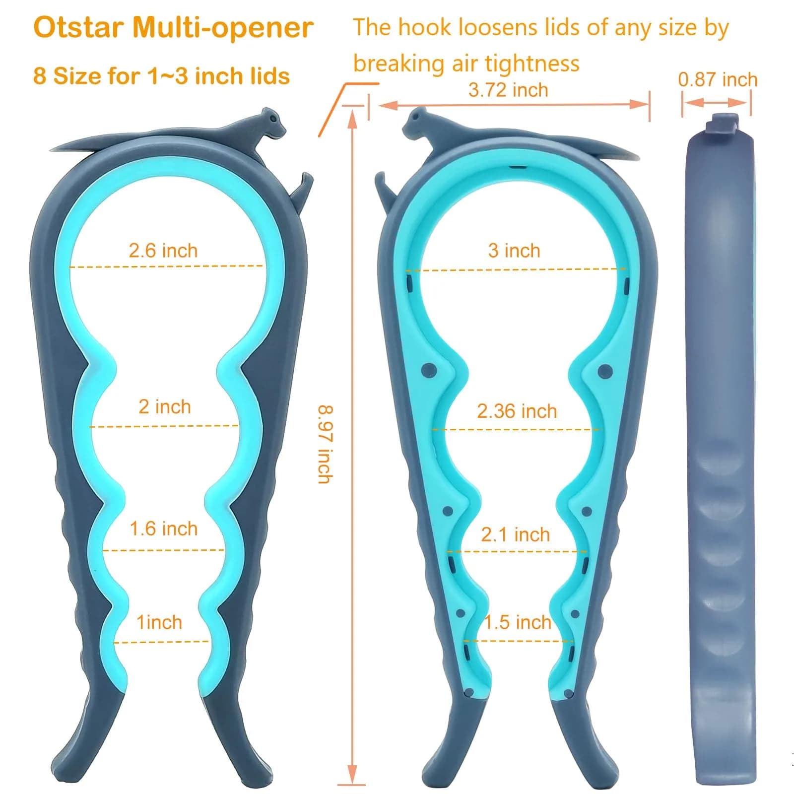 Otstar Jar Opener for Weak Hands | 5-in-1 Bottle & Jar Opener for Seniors & Arthritis thumbnail 9