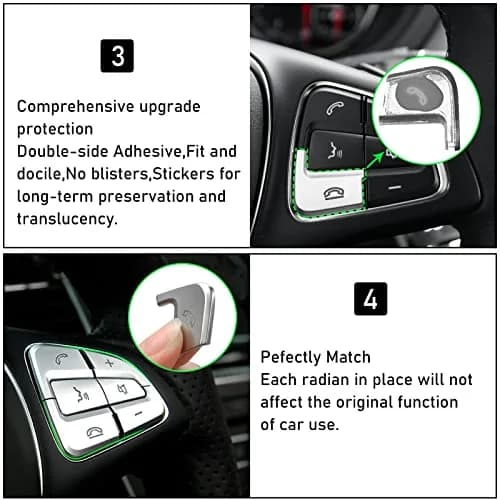 Moonlinks Chrome Steering Wheel Button Covers Trim Stickers for Mercedes Benz A B GLA CLA GLS GLE CLS SL Class (12 Pack) thumbnail 4