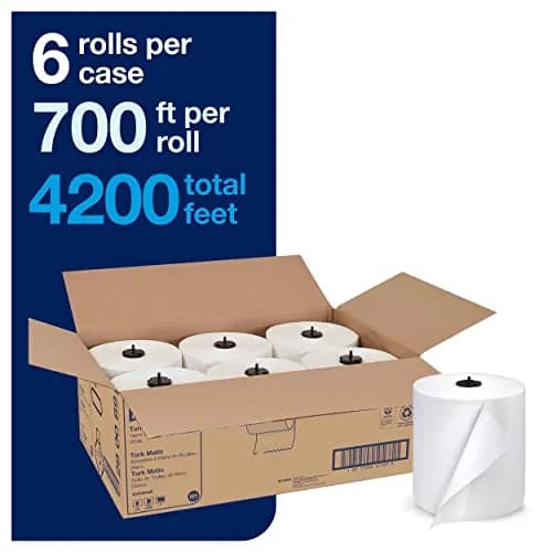 Tork Stainless Steel Image Line Paper Towel Dispenser with 6 Universal 1-Ply Rolls | 700 ft/roll, 1.5" Core thumbnail 2