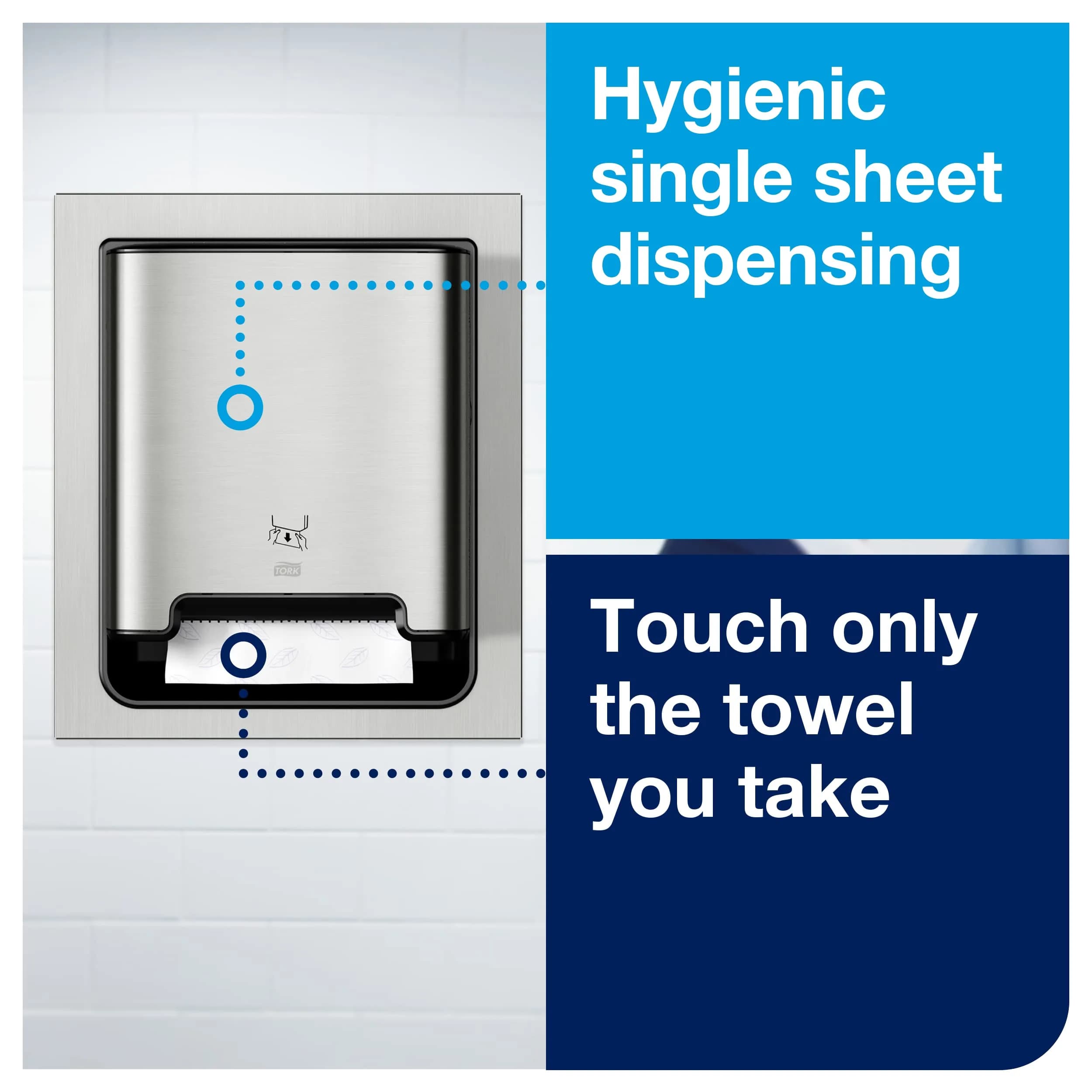 Tork Stainless Steel Image Line Paper Towel Dispenser with 6 Universal 1-Ply Rolls | 700 ft/roll, 1.5" Core - view 3
