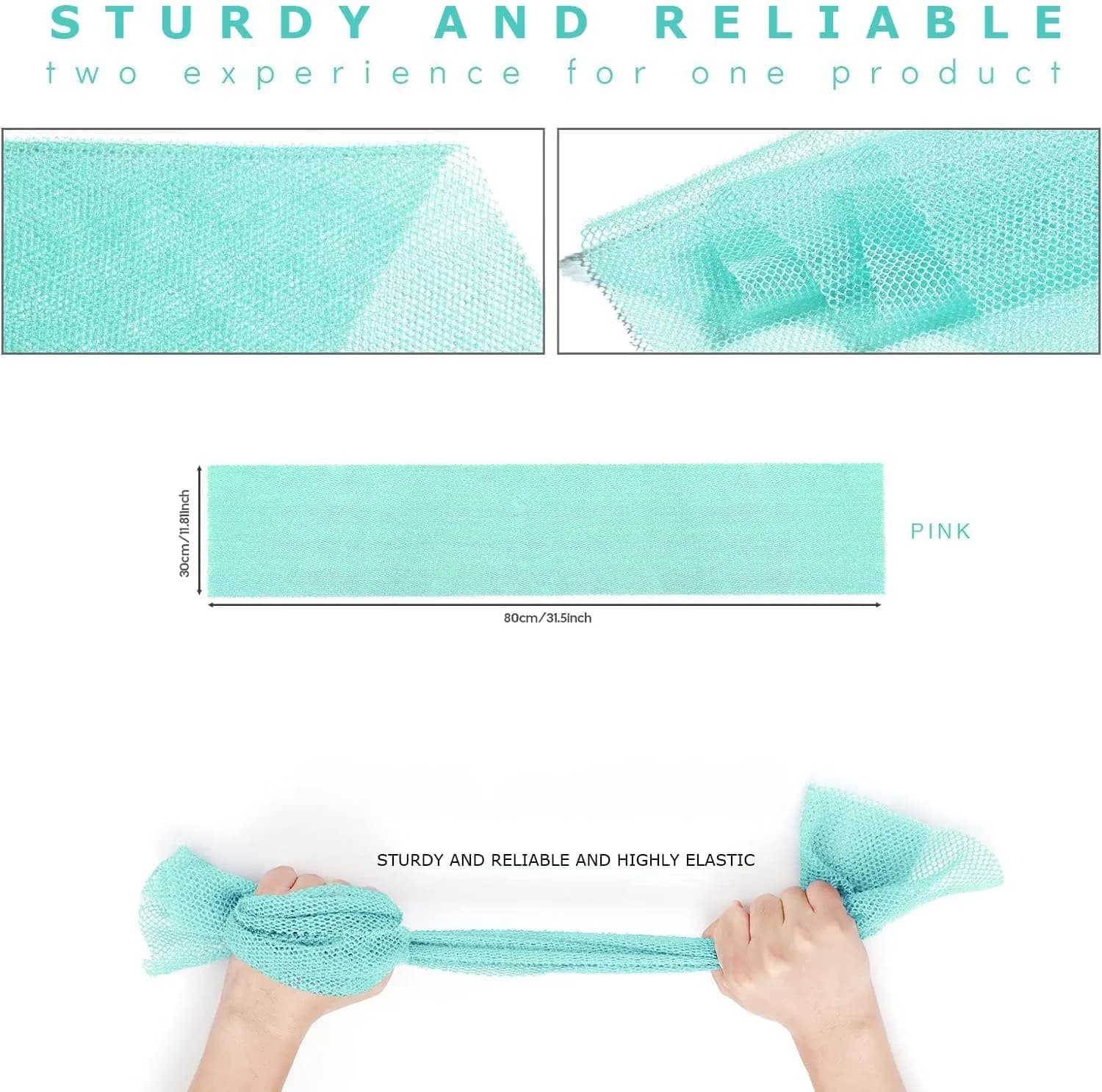 UJFQBH Blue-Green African Net Sponge (2 Pack) | Deep Cleansing & Gentle Exfoliation - view 3