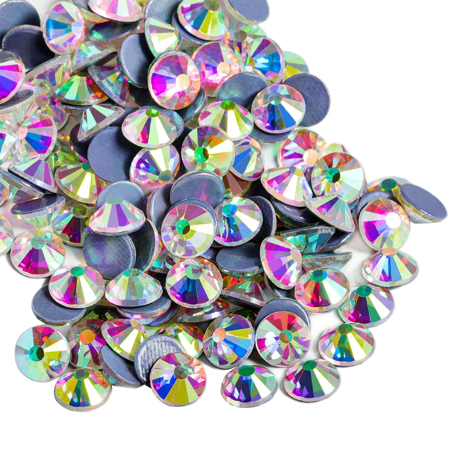 BEADSLAND Purple Velvet Hotfix Rhinestones SS16 (1440pcs, 3.8-4.0mm) | Bulk Glass Crystal Embellishments for Crafts — Crystal Ab / SS6/2880pcs