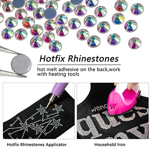 BEADSLAND Hotfix Rhinestones Crystal AB SS6 2880pcs | Glass Craft Gems for DIY Clothing & Decor thumbnail 4