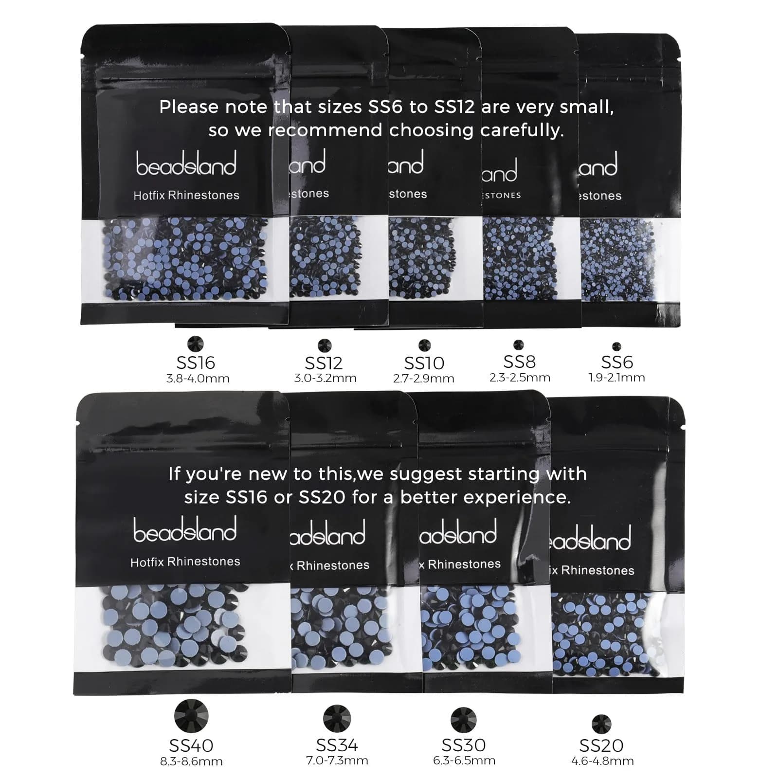 BEADSLAND Hotfix Rhinestones Crystal AB SS6 2880pcs | Glass Craft Gems for DIY Clothing & Decor - view 6