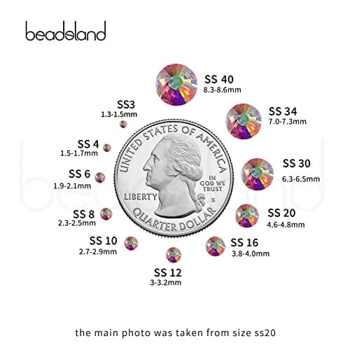 BEADSLAND Hotfix Rhinestones Crystal AB SS6 2880pcs | Glass Craft Gems for DIY Clothing & Decor thumbnail 3