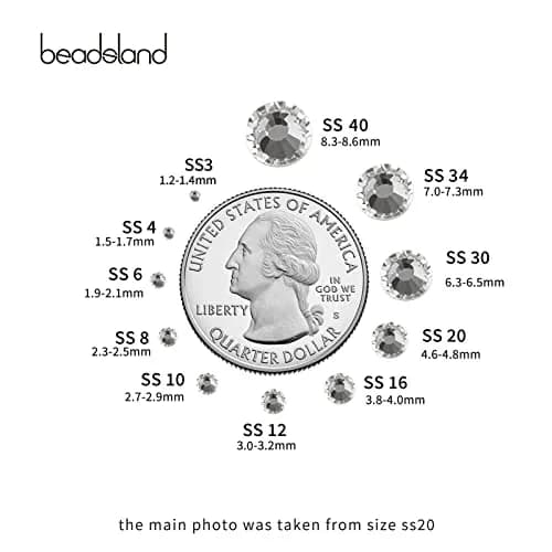 BEADSLAND Hotfix Rhinestones SS10 (2880pcs, 2.7-2.9mm) | Glass Crystal Flatback for Crafts & Clothes thumbnail 3