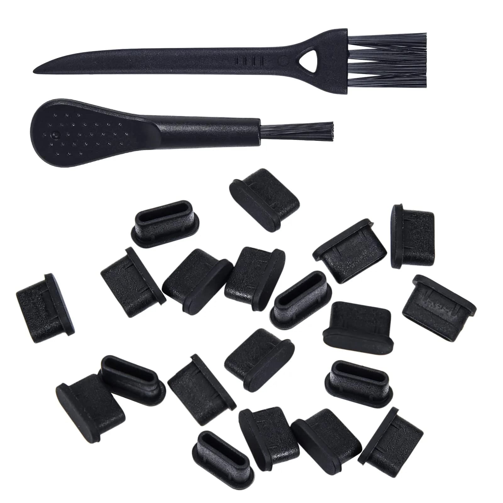 iKammo 20 Pcs USB C Dust Plugs Cover with 2 Cleaning Brushes | Protects Ports from Dust, Lint, and Grime - main product image