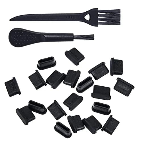 iKammo 20 Pcs USB C Dust Plugs Cover with 2 Cleaning Brushes | Protects Ports from Dust, Lint, and Grime thumbnail 1