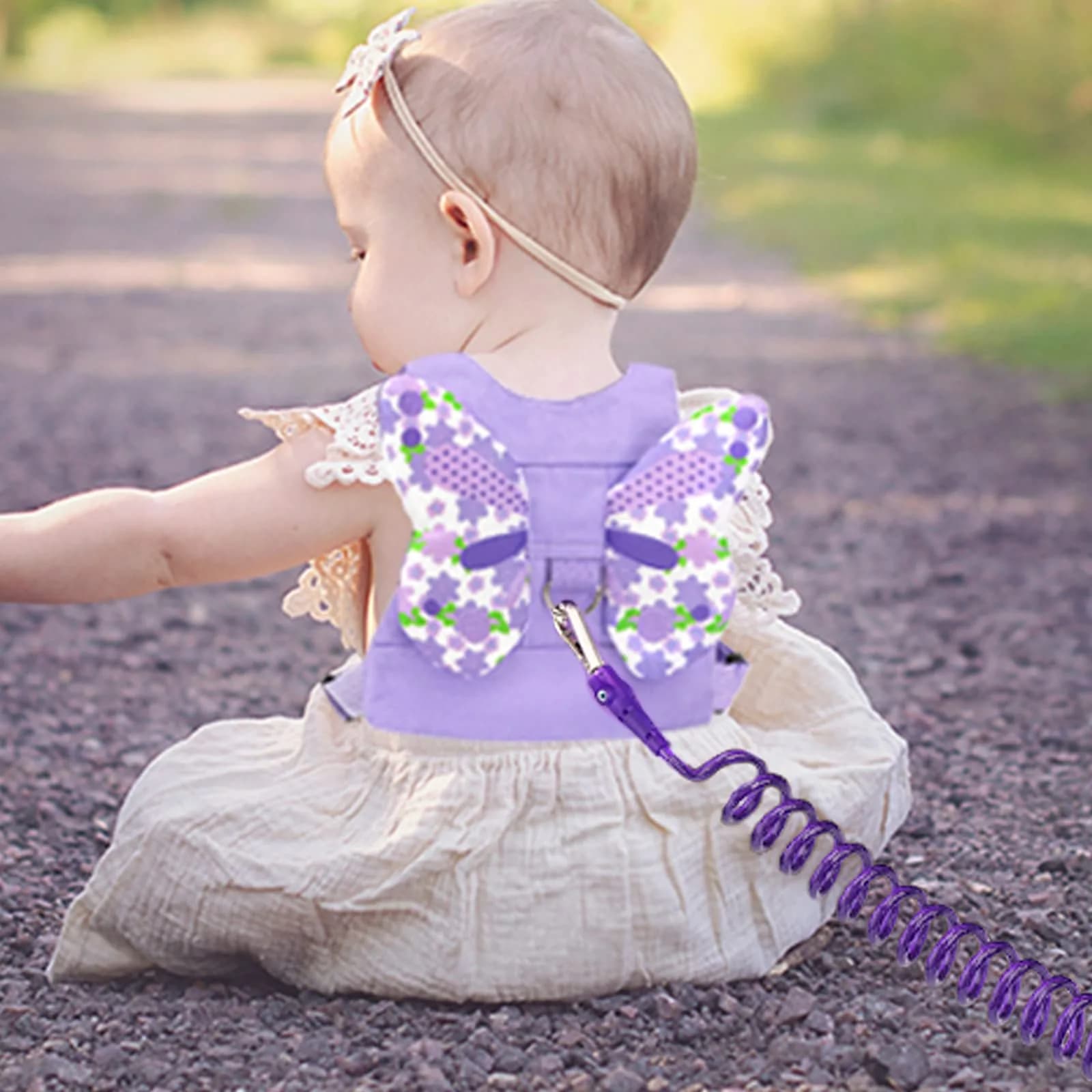 Accmor Butterfly Toddler Harness Leash with Anti-Lost Wrist Link, Purple, 1-5 Years | Secure Walking Assistant for Girls - view 5