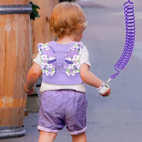 Accmor Butterfly Toddler Harness Leash with Anti-Lost Wrist Link, Purple, 1-5 Years | Secure Walking Assistant for Girls thumbnail 7