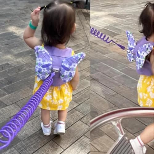 Accmor Butterfly Toddler Harness Leash with Anti-Lost Wrist Link, Purple, 1-5 Years | Secure Walking Assistant for Girls thumbnail 8