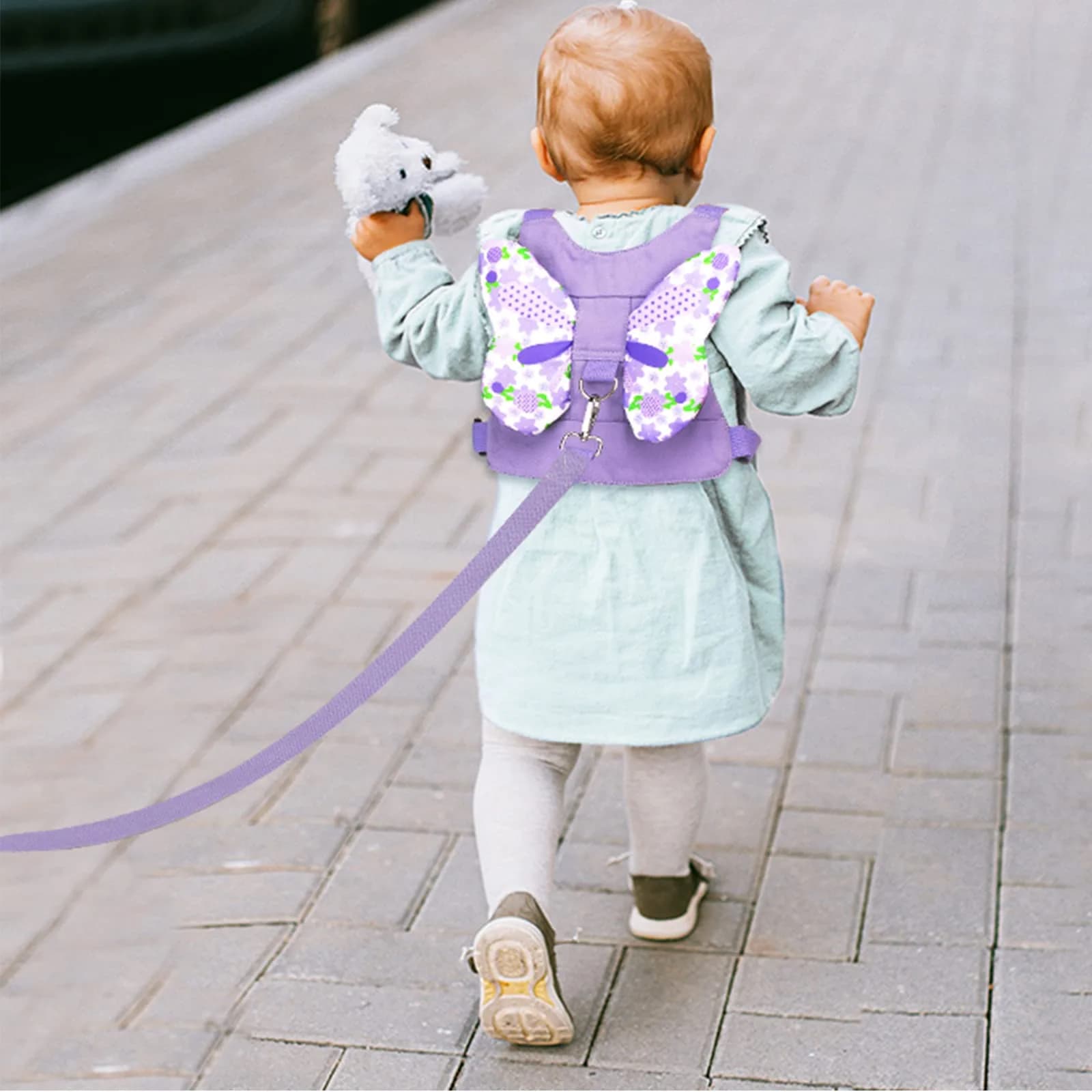 Accmor Butterfly Toddler Harness Leash with Anti-Lost Wrist Link, Purple, 1-5 Years | Secure Walking Assistant for Girls - view 9