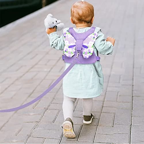 Accmor Butterfly Toddler Harness Leash with Anti-Lost Wrist Link, Purple, 1-5 Years | Secure Walking Assistant for Girls thumbnail 9