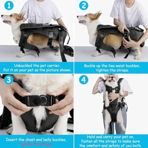 PetBonus Black XL Dog Carrier Backpack | Hands-Free Hiking Cycling Travel thumbnail 4
