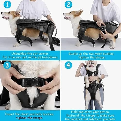 PetBonus Pet Front Dog Carrier Backpack, Legs Out Easy-Fit Puppy Chest Carrier for Small Dogs, Hands Free for Hiking, Cycling (Black, S) | 0.41 kg (0.9 lb) Carrier thumbnail 4