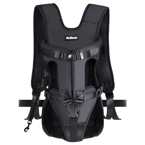 PetBonus Black XL Dog Carrier Backpack | Hands-Free Hiking Cycling Travel — Black / 14.0"L x 10.5"W x 3.9"H