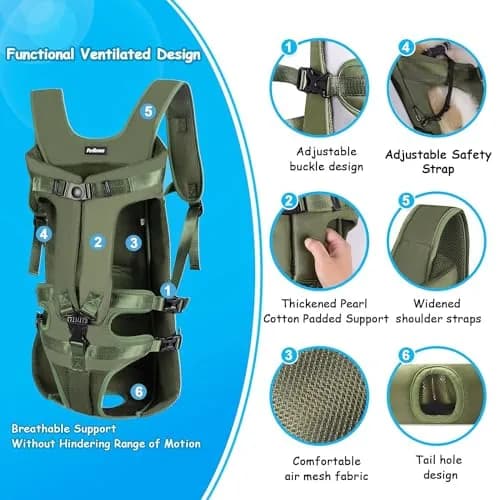 PetBonus Dog Front Carrier Backpack for Small & Medium Dogs | Breathable & Adjustable (14.8"L x 12.1"W x 3.9"H) thumbnail 2