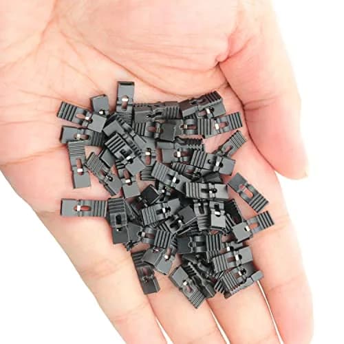 MEETOOT Black Standard 2.54mm Pin Header Jumper Caps 100pcs | 13.5 x 5 x 2.4mm thumbnail 5