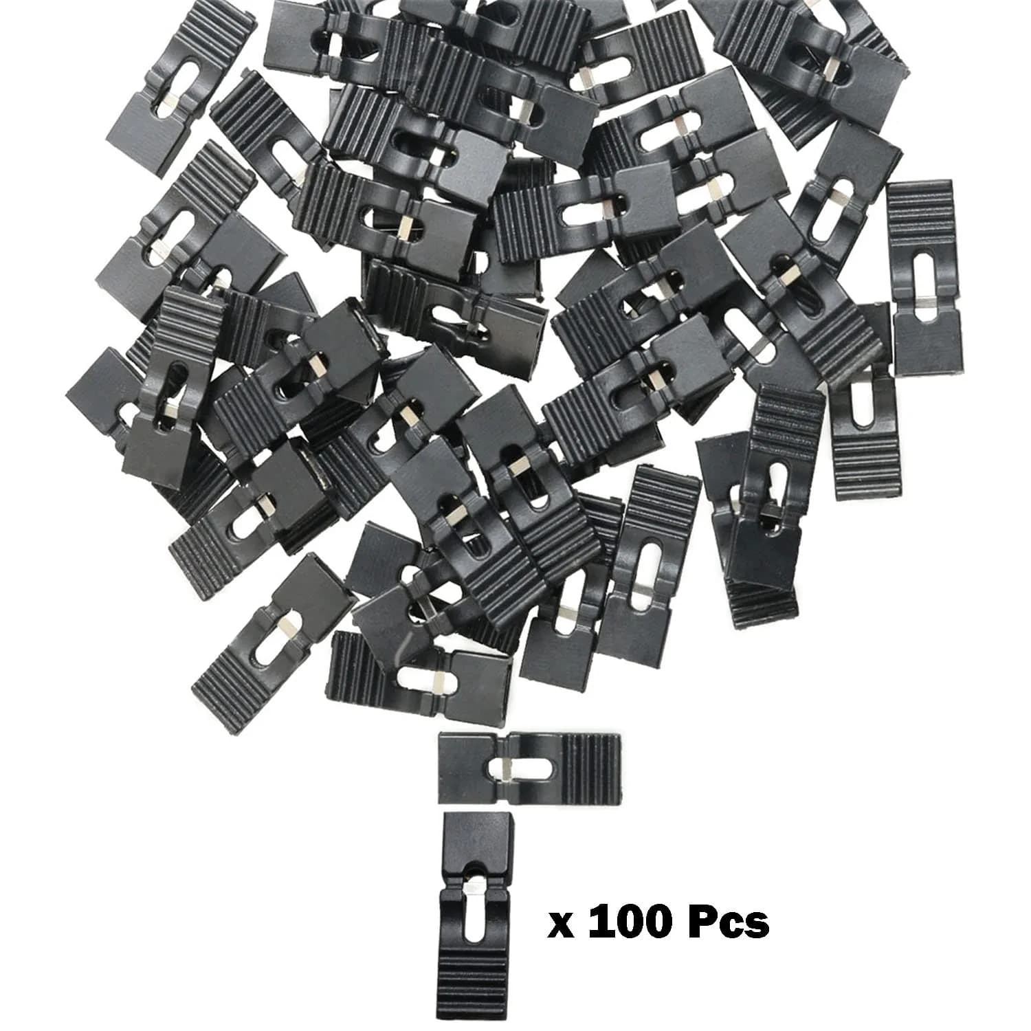 MEETOOT Black Standard 2.54mm Pin Header Jumper Caps 100pcs | 13.5 x 5 x 2.4mm - view 2