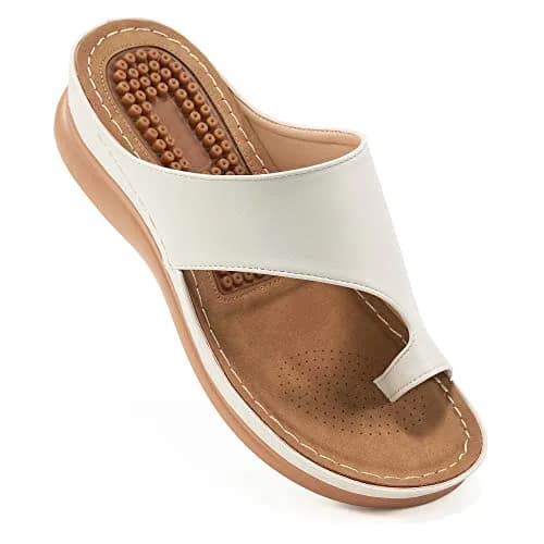 Aomigoct Womens Comfort Wedge Sandals 1.96" Heel | Orthopedic & Non-Slip for All-Day Walking thumbnail 1