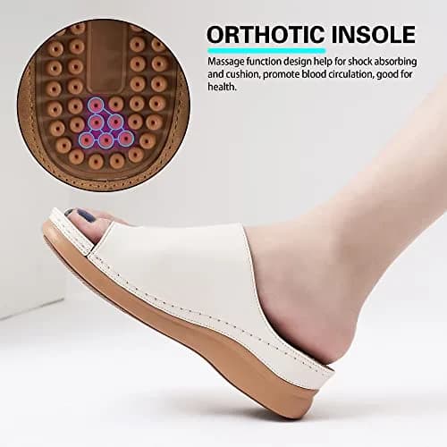 Aomigoct Womens Comfort Wedge Sandals 1.96" Heel | Orthopedic & Non-Slip for All-Day Walking thumbnail 5