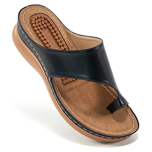 Aomigoct Womens Comfort Wedge Sandals 8.5 | Orthopedic & Non-Slip for All-Day Walks thumbnail 1