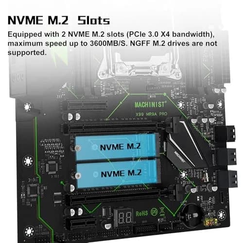 MACHINIST X99 MR9A PRO ATX Motherboard LGA 2011-3 DDR4 64GB Max 28.5cm x 22cm | Supports Intel Xeon E5 V3/V4 & Core i7 5th/6th Gen thumbnail 4