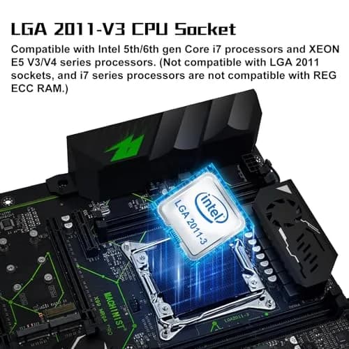 MACHINIST X99 MR9A PRO ATX Motherboard LGA 2011-3 DDR4 64GB Max 28.5cm x 22cm | Supports Intel Xeon E5 V3/V4 & Core i7 5th/6th Gen thumbnail 2