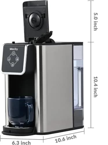 Mecity 120V 10 oz Coffee Maker | Compatible with K cup Capsules & Tea, Removable 50 Oz Water Tank thumbnail 7
