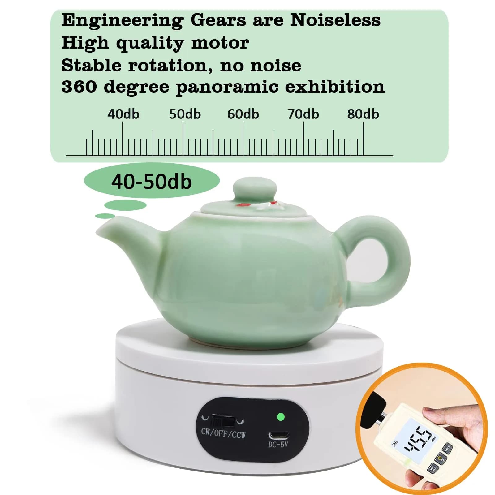 YVV Rotating Display Stand for Tumblers 12cm (4.72 inch) Diameter | Automatic Mute Turntable for Crafts & Products - view 5