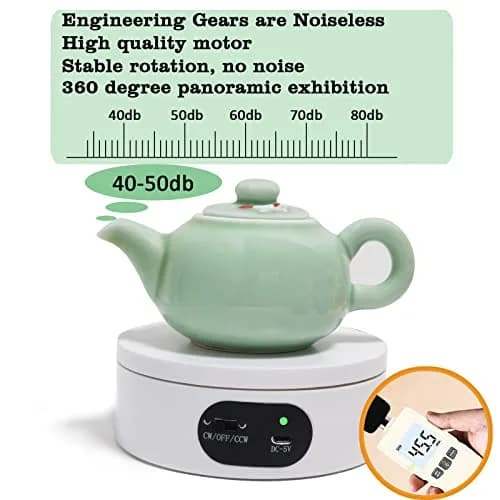 YVV Rotating Display Stand for Tumblers 12cm (4.72 inch) Diameter | Automatic Mute Turntable for Crafts & Products thumbnail 5