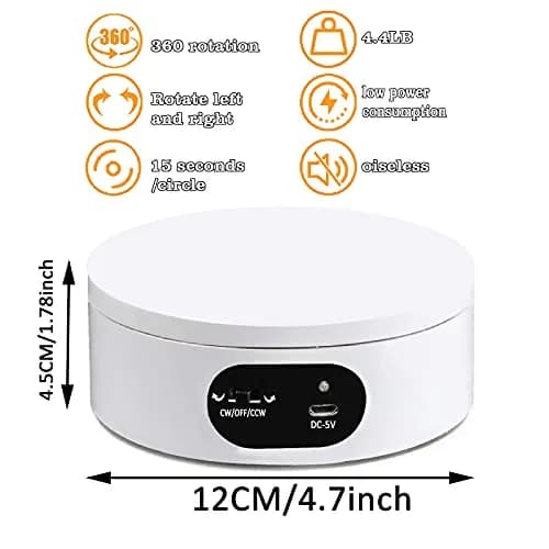 YVV Rotating Display Stand for Tumblers 12cm (4.72 inch) Diameter | Automatic Mute Turntable for Crafts & Products thumbnail 6