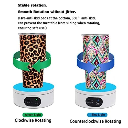 YVV Rotating Display Stand for Tumblers 12cm (4.72 inch) Diameter | Automatic Mute Turntable for Crafts & Products thumbnail 3