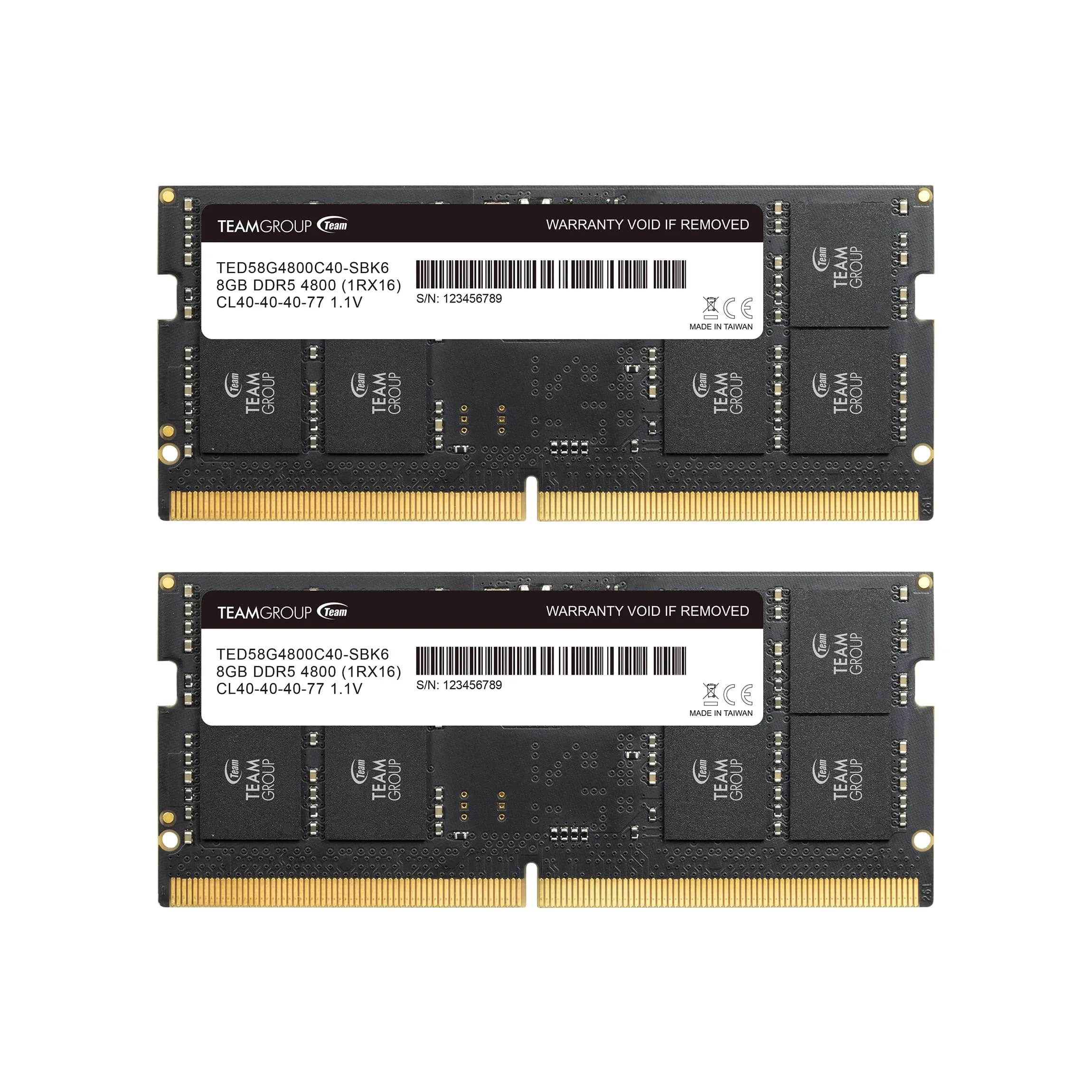 TEAMGROUP Elite DDR5 16GB (2x8GB) 4800MHz SO-DIMM Laptop RAM | 1.1V Non-ECC Unbuffered - main product image