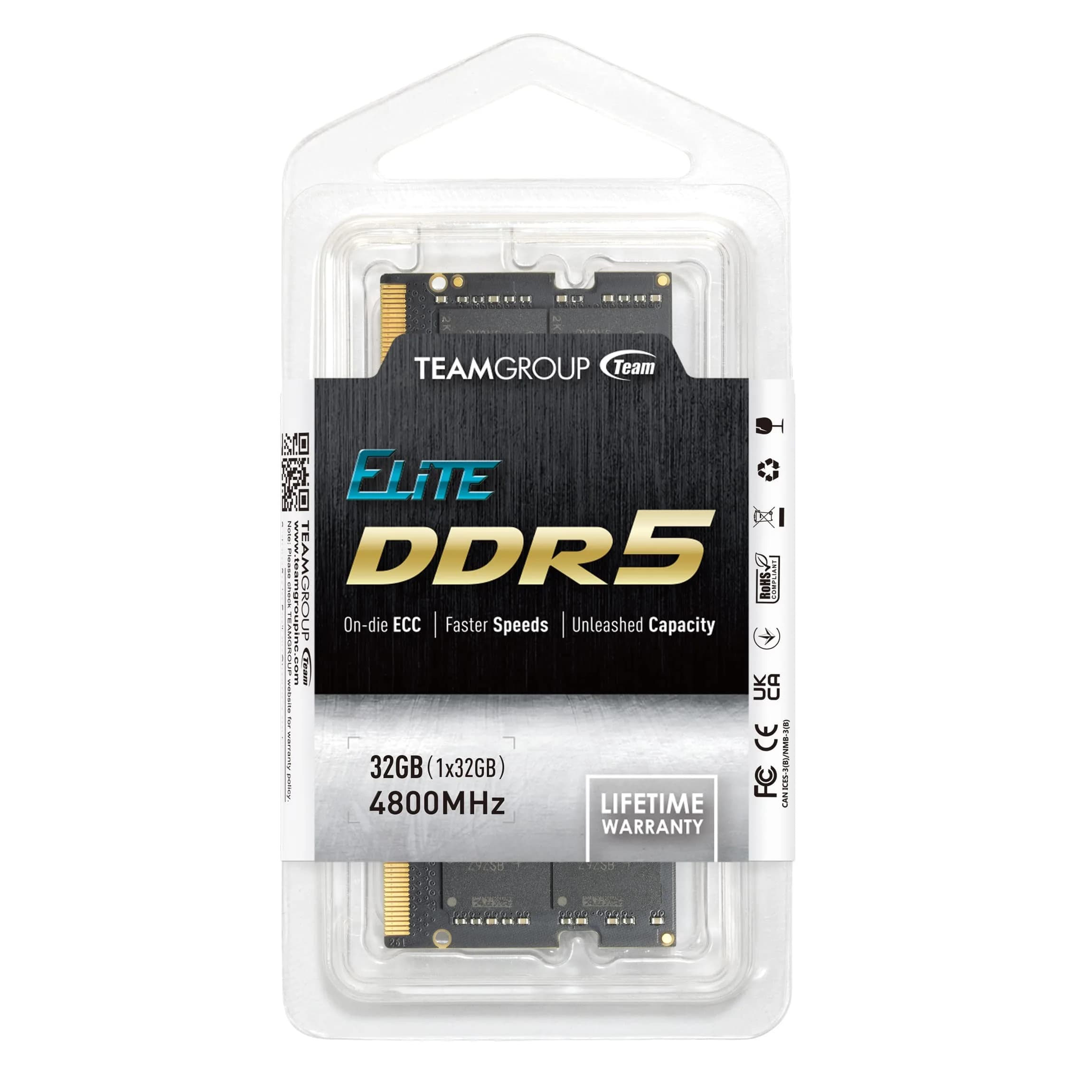 TEAMGROUP Elite DDR5 32GB 4800MHz CL40 SODIMM Laptop Memory Module 32GB (1x32GB) | Faster Performance & Energy Efficiency - view 7