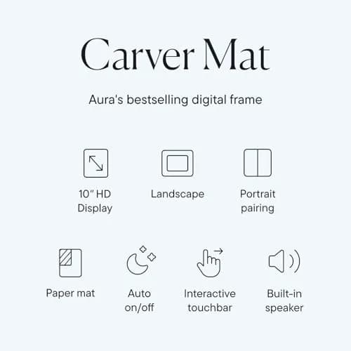 AURA Carver Mat HD Digital Picture Frame 25.65 cm (10.1") | Wirecutter's Best Frame for Gifting thumbnail 2